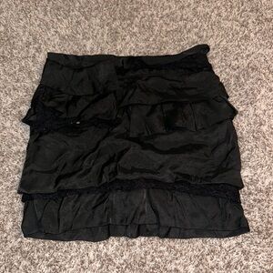 Gracia Black Layered Mini Skirt